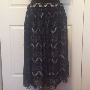 Navy Blue Lace Skirt